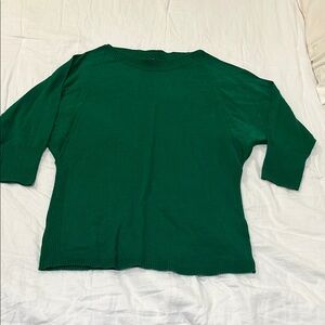 Green Boatneck Sweater
3/4 Sleeve
The Limited Size Medium 
Good used condition